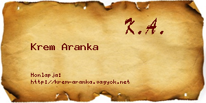 Krem Aranka névjegykártya